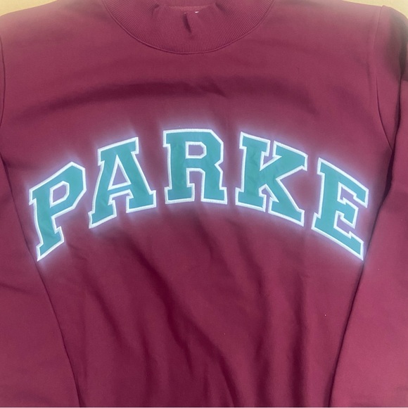 Parke Women's Burgundy Preppy Sporty Sweatshirt - Picture 5 of 8
